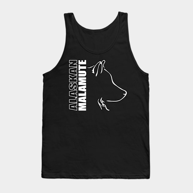 Alaskan Malamute profile dog lover Tank Top by wilsigns